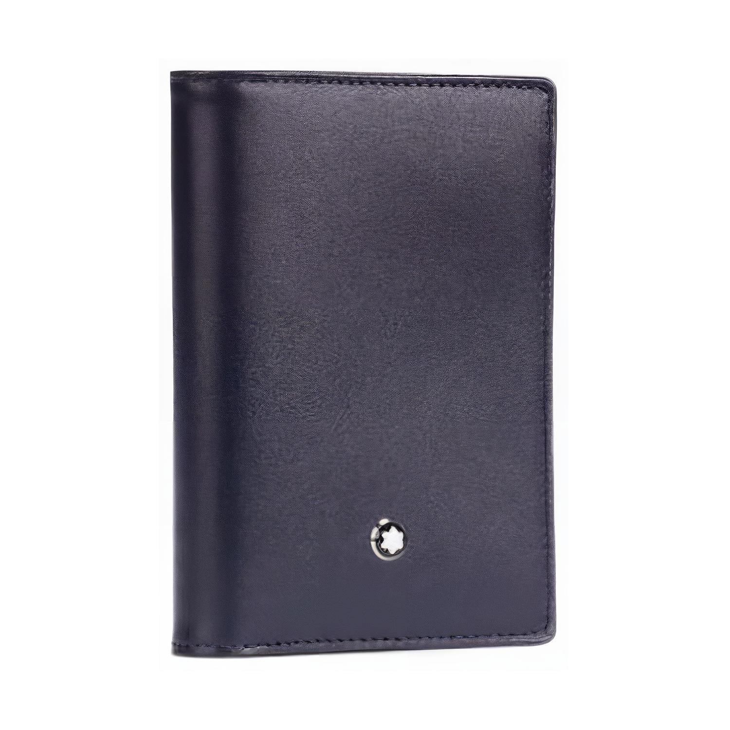 

Montblanc Flip Open Leather Card Holder Wallet Navy Blue Gradient Men Wallets 126211 Box(Basic Set+Box)