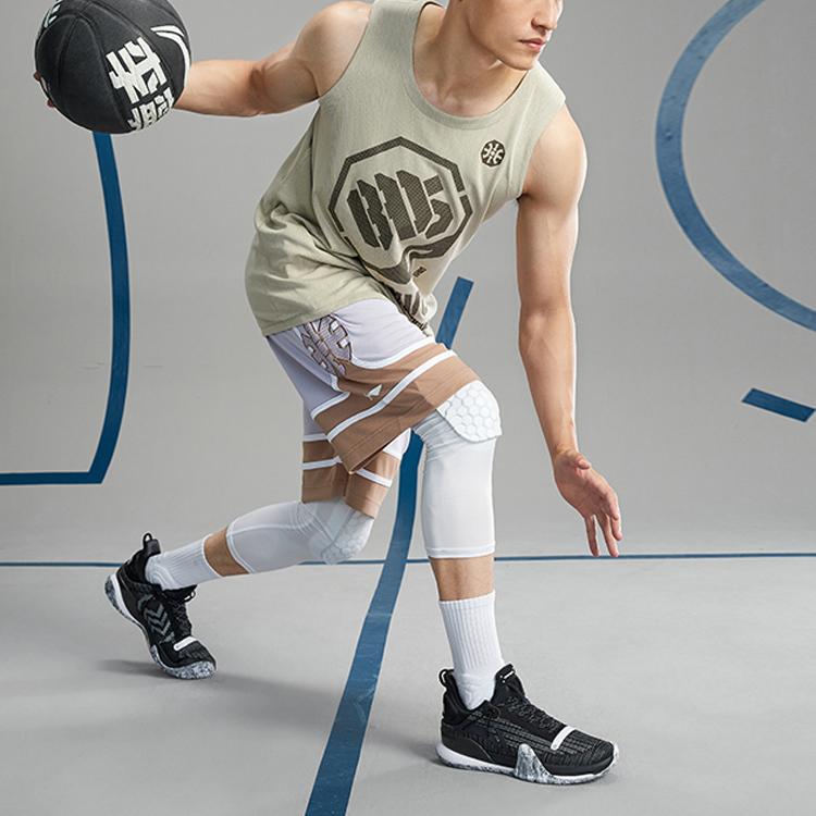 Li-Ning Badfive Reversible Printed Round Neck Fitted Straight Basketball Tank Top Men Tops Coastal-Grey AAYR207-2