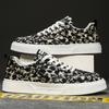 Fashion 2025 new spring comfortable thick baseplate shoes men's Korean version trend increase casual men's shoes printed canvas shoes