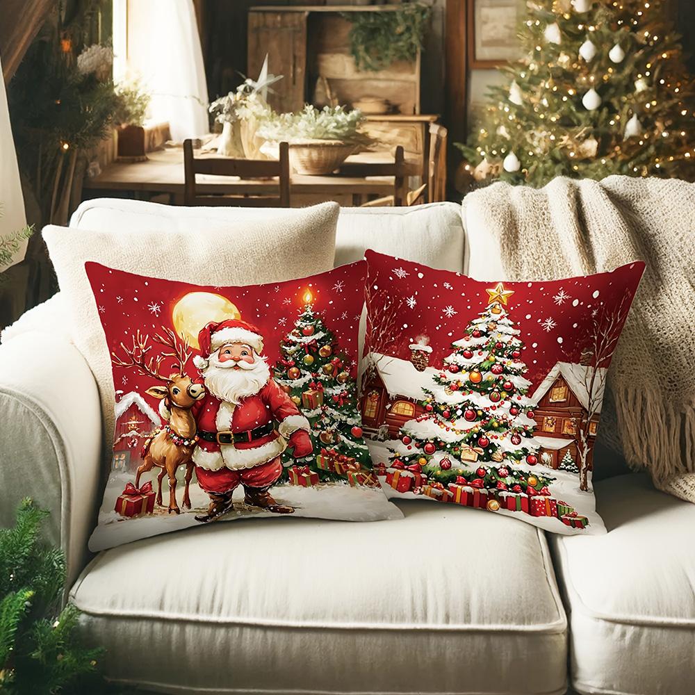 1pcs Christmas Santa Snowman Pillowcases ,Suitable for Christmas home decoration pillowcase, without pillow core.