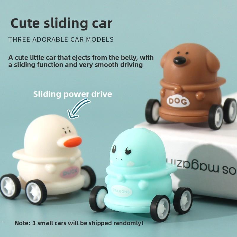 Childrens Dog Duck Dinosaur Inertia Toy Car With Ejector And Sliding Action For Developmental Play