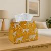 1pc Playful Safari Tissue Box- Decorative Tissue Dispenser with Running Cheetahs In Orange, Durable Polyester Fabric for Home, Party, Car, Kitchen, Di