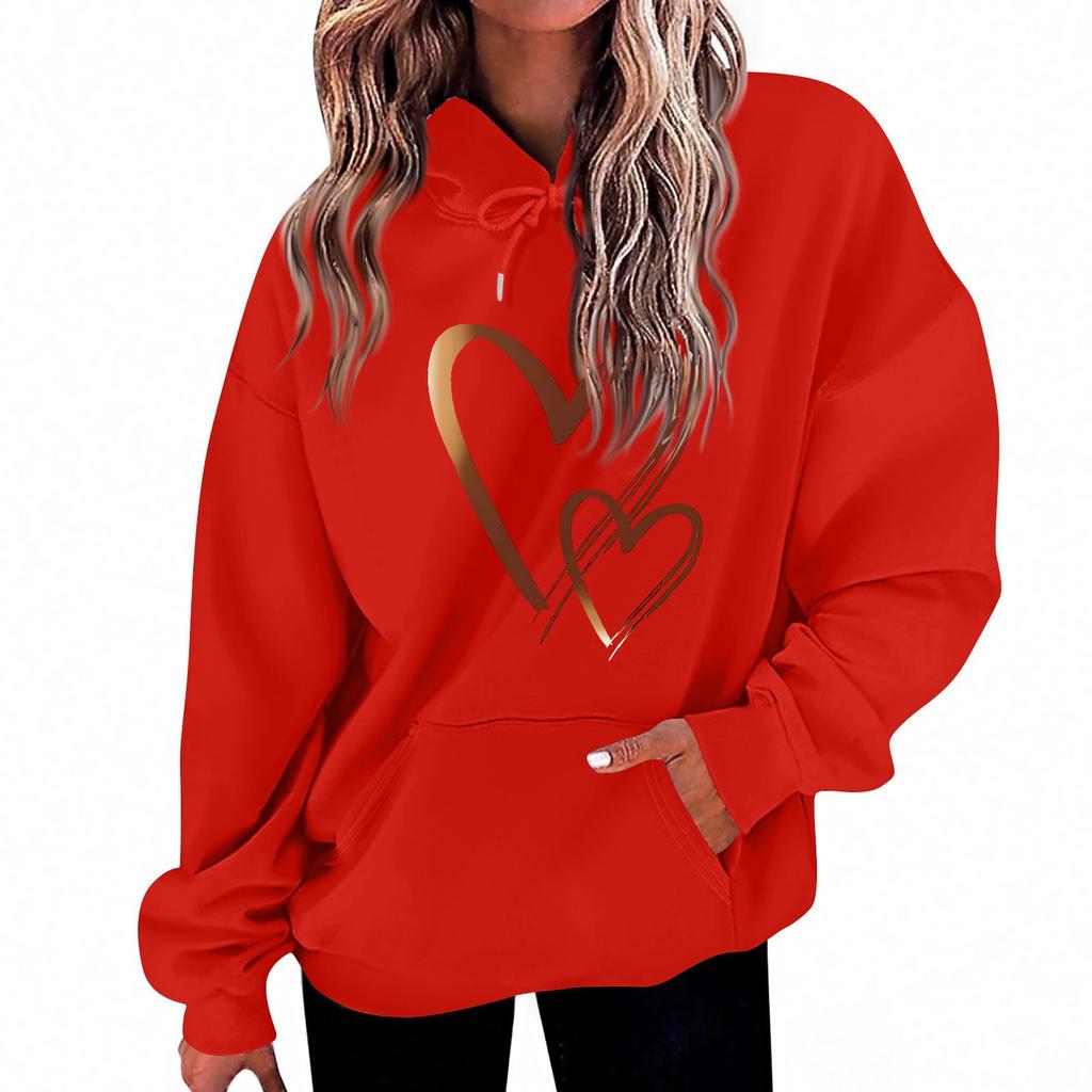 Women's Loose Comfortable Casual Fashion Character Printed Hooded Long Sleeve Sweatshirt