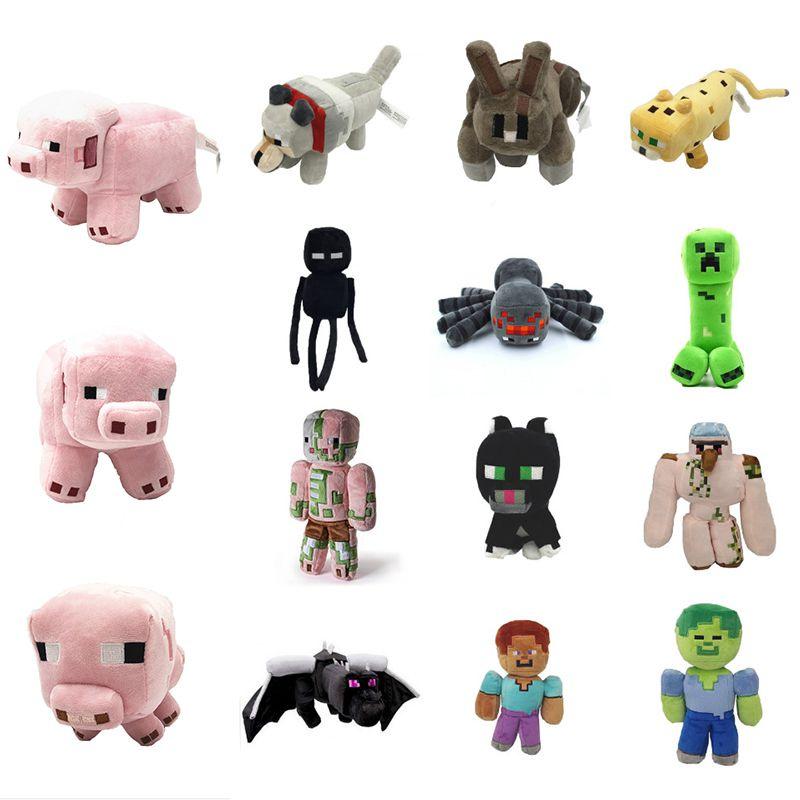 Adorable Minecraft Plush Toys Featuring Soft Creeper Enderman And Wolf Characters