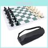 Portable Chess Set With Faux Leather Carry Bag 65mm King Height And 34cm Board Ideal For Outdoor Use