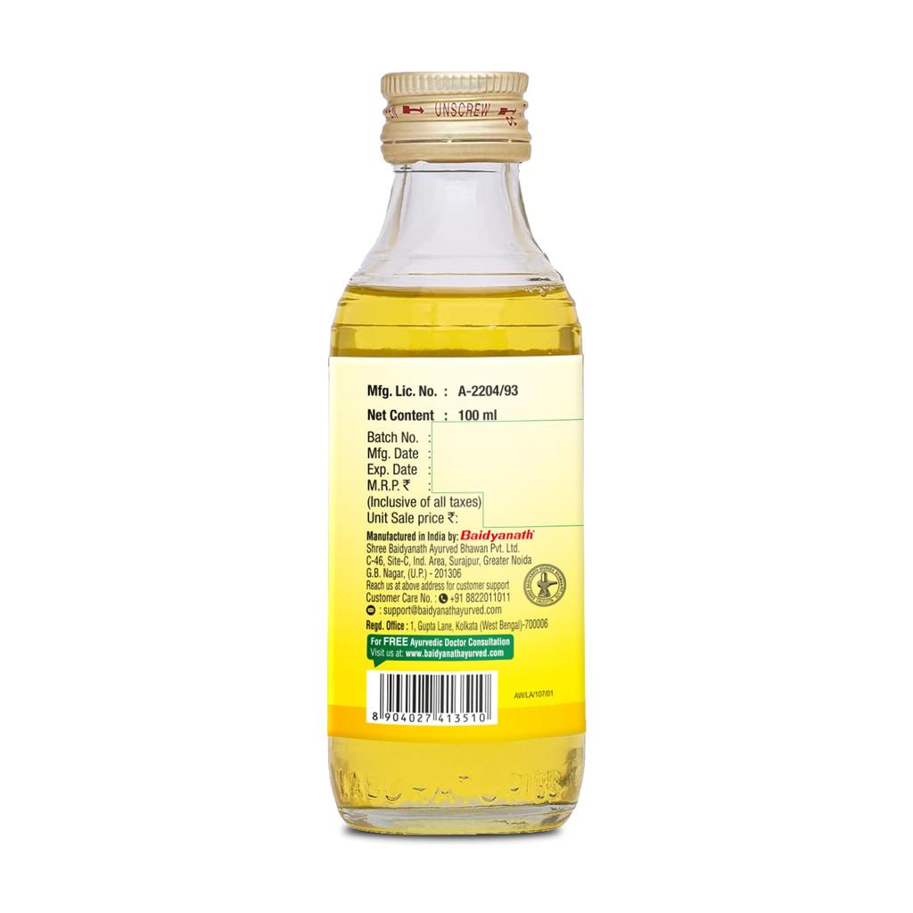 Baidyanath Ayurved Badam Tail 50ml Sweet Almond Hair & Skin Oil Vitamin E Rich Moisturizing Massage Oil Pack of 1