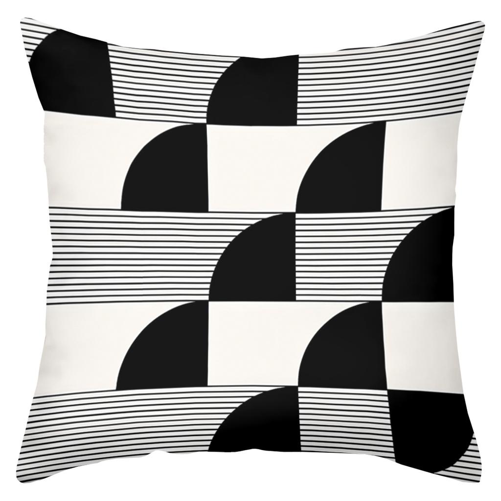 Modern Black White Patterned Decorative Throw Pillows Polyester pillowcase, sofa decorative cushion cov