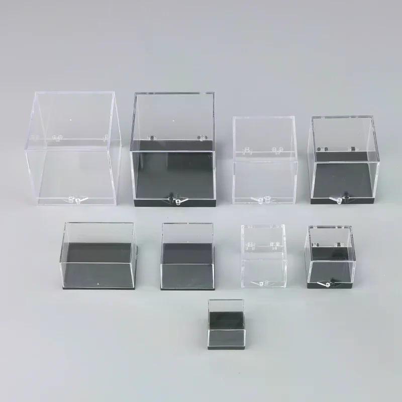 1 Adet Saklama Kutuları Kapakları Taş Ekran Para Temizle Konteyner Numune Mini Kare Küp Akrilik Durumda Kaba Mineral Standart