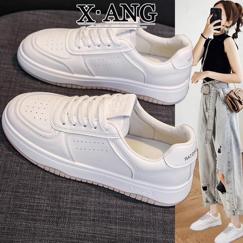 Leather Little White Shoes Soft-soled Women's Shoes 2025 Spring New Versatile Popular Board Shoes Flat-soled Casual Sports Shoes