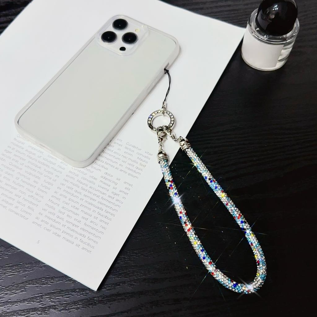 Phone Wrist Strap Shiny Rhinestone Decor Hand Strap Lanyard,Length: 25cm