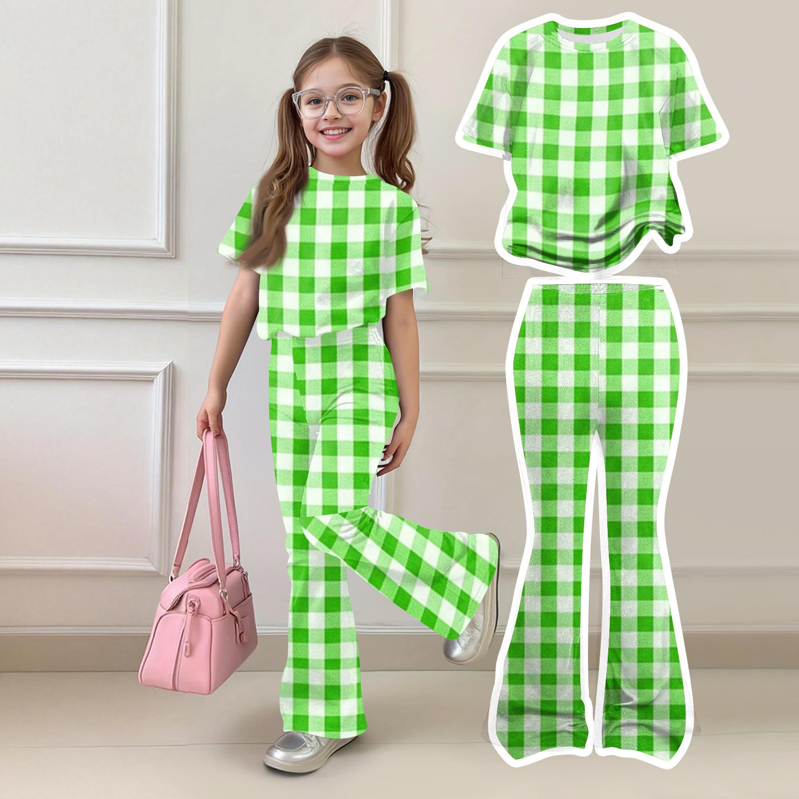 

Children s Casual Short-sleeved Printed Short-sleeved Shirt And Pants Two-piece Set 120 зелёный