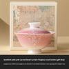 Gradient Pink Gaiwan Tea Cup Ceramic Brewing Set Hand Painted Carving with Lid Home Use Single High End Kung Fu Tea Ware
