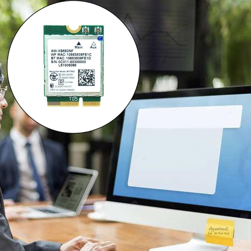 WLAN-Karte WiFi6E MT7902 AW-XB552NF 2.4/5/6Ghz Drahtloser Netzwerkadapter BT5.2 2.4G-300M 5G-1200M 6G-2400M