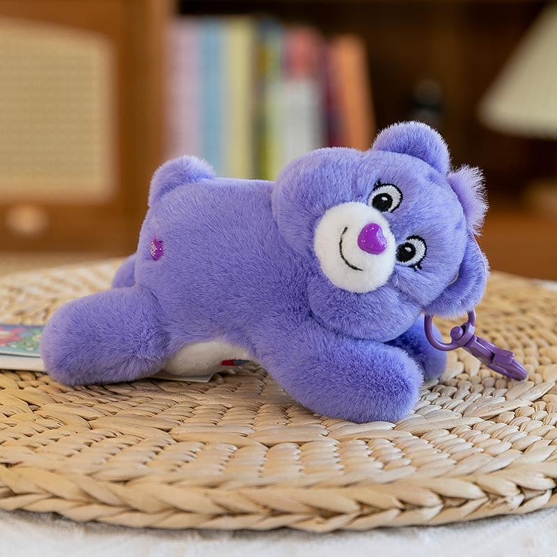 Cute party style love bear plush pendant girl backpack pendant rainbow bear keychain ground marketing gift