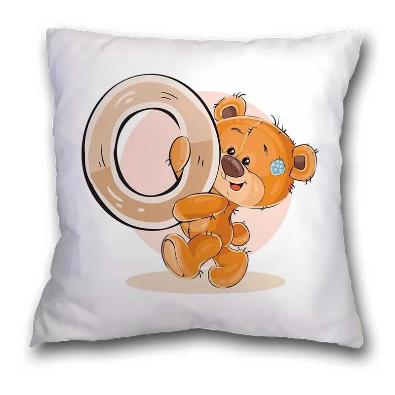 Cute Cartoon Bear Animal Pillowcase Cushion Cover Printing Suitable for Sofa Children's Room Decorative Pillowcase