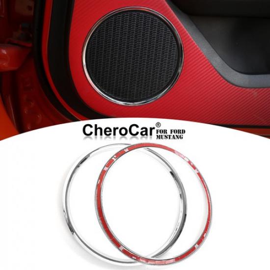 

Interior Door Speaker Cover Trim Accessories for Ford Mustang 2015- Chrome