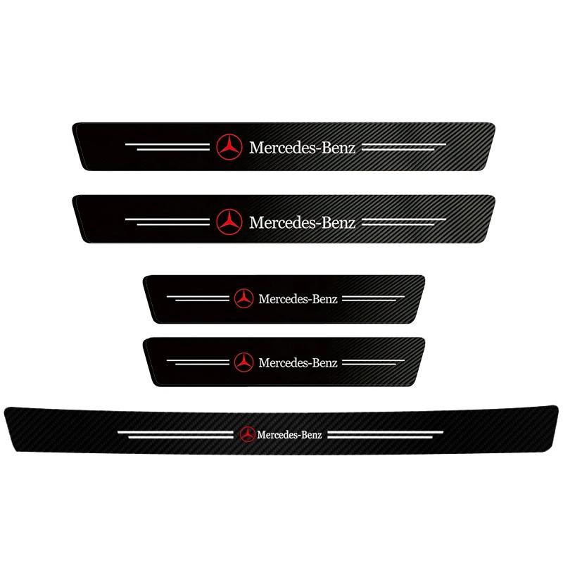 CRG1 Carbon Fiber Car Door Threshold Protector Stickers Waterproof For Mercedes Benz AMG Smart W205 C300 W203 W206 W108 W124 W126