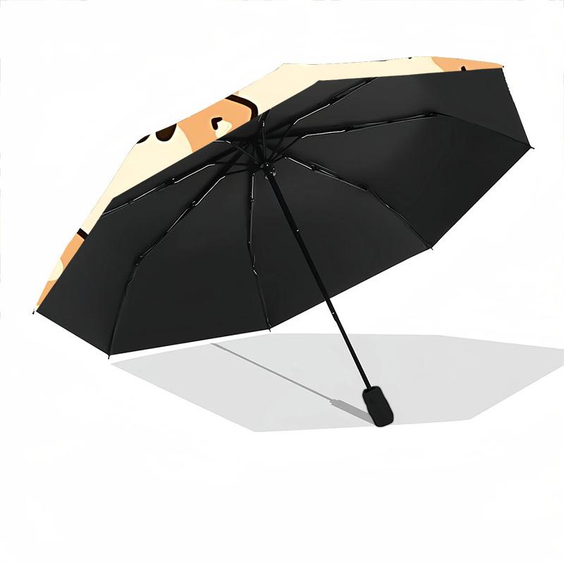 1pc Shiba Inu Dog Automatic Folding Umbrella Portable Collapsible Umbrella for All Seasons, 8-Rib Durable Construction065