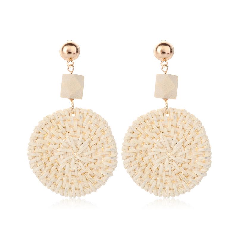Modern Geometric Woven Stud Earrings - European  American Fashion Jewelry