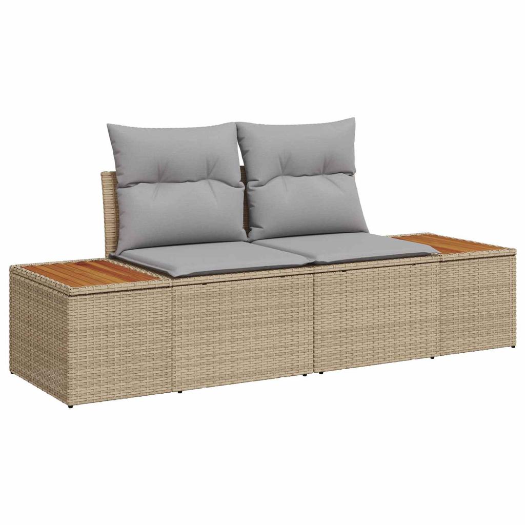 Garden Sofa Beige 184 X 62 X 85 Cm Poly Rattan