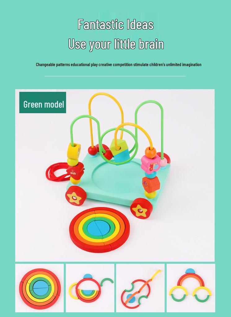 Montessori Wooden Animal Stringing Beads: Early Education & Hand-Eye Coordination Toy for Children Ages 3-6