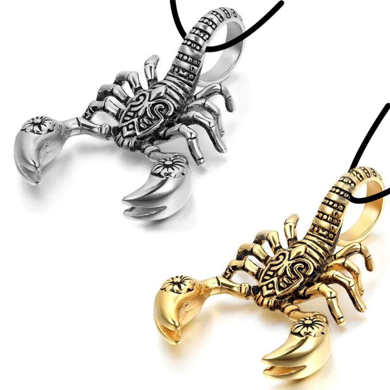 Creative Design Animal Scorpion Pendant Necklace Men Women Stainless Steel Punk Hip Hop Necklace Jewelry Party Club Gift S410