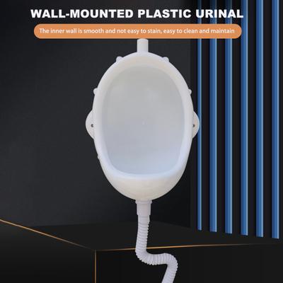 Wall-Mounted Men Urinal with Hose Splash-Proof Easy Installation Reusable Temporary Construction Site Urinal Waterless Urinal Diverter