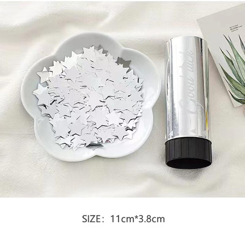 Silver Confetti Cannon for Birthday, Wedding, Party Decor & Photo Props