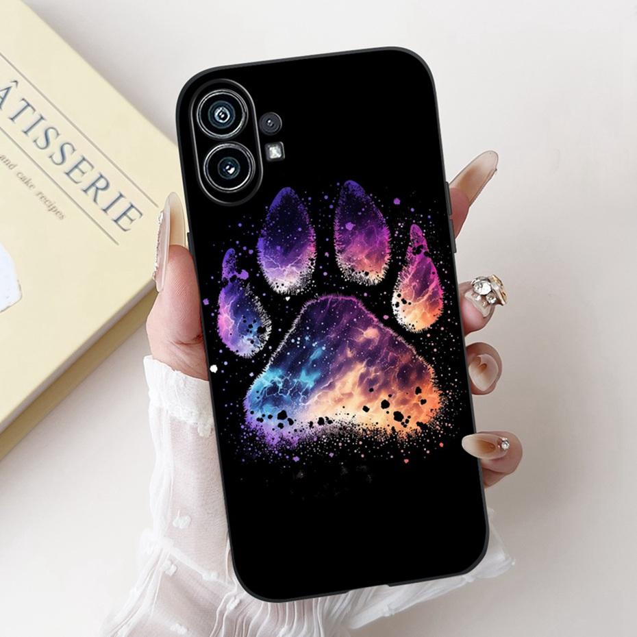 Fashion Painting Phone Case For Nothing Phone (1) Black Silicone Soft Cover For Nothing Phone One Phone1 Cases Bumpers