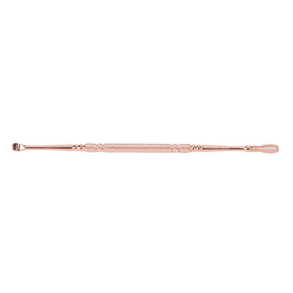 Ear Spoon Double Head Stainless Steel Ergonomic Design Relieve Itching Glossy Rounded Spiral Spring Ear Pick
