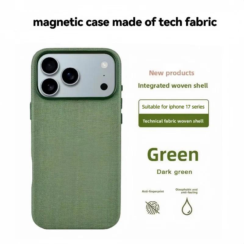 

С анимацией AI-управление камерой Для MagSafe Techwoven Для чехла iPhone 17 Pro Max Защита кнопки касания камеры Защитная крышка для беспроводной зарядки iPhone17 Pro зелёный
