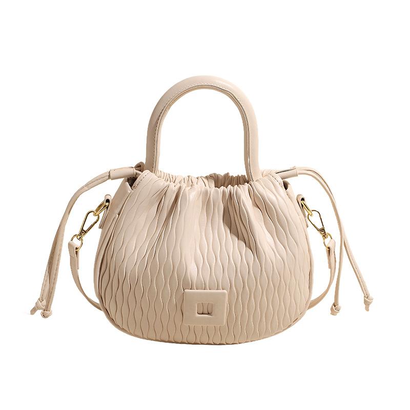 

Сумка-ведро в стиле ретро, женская сумка 2024 года, новая модная сумка с углублением, универсальная сумка-мессенджер через плечо белый