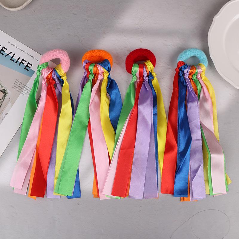 Children'S Wrist Ribbon Team Sports Pompom Cheerleading Big Match Pom Club Dance Props Elastic Bracelet With Elastic Rope