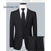 JingNong Men's Black Slim Fit Business Suit Set