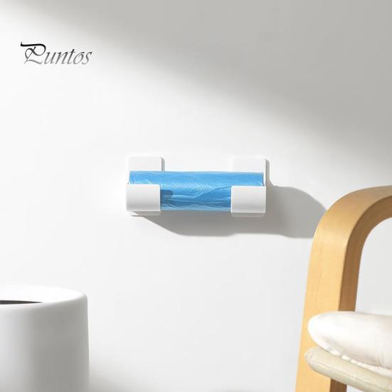 2 Pairs Storage Bracket Wall Mounted Trash Bags Holder Space-saving Plastic Wrap Organizer for Kitchen Home