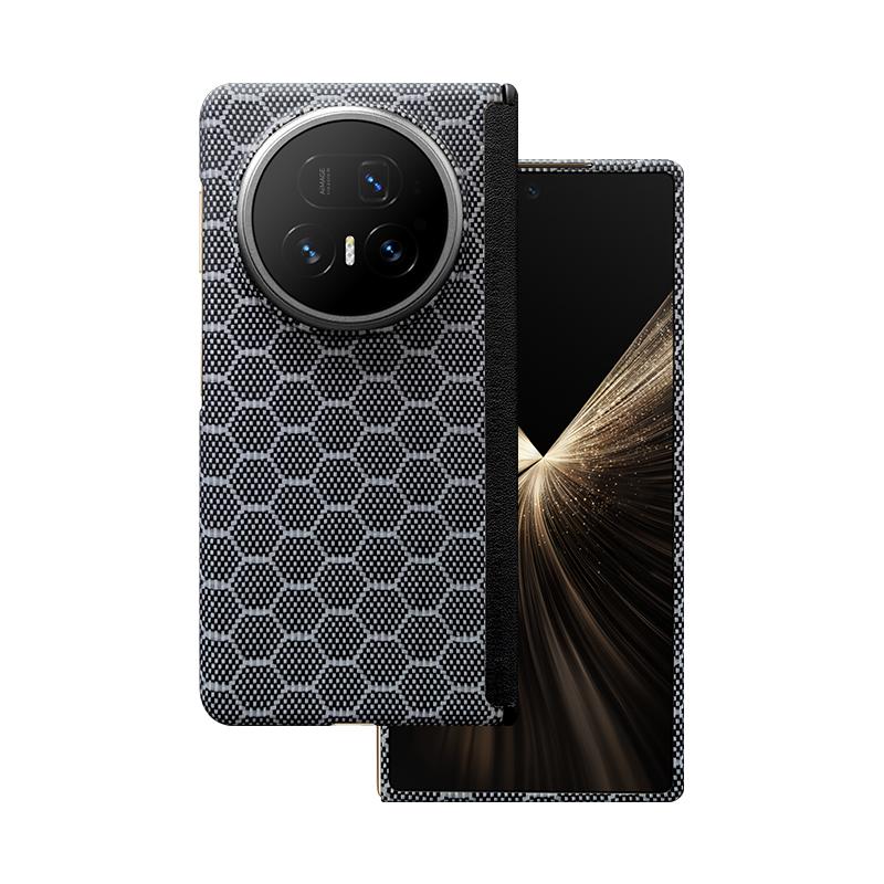 Für Honor MagicV5 Luxus Echte Aramid Kohlefaser Kevlar Hülle Leder Mittelachse Für Honor Magic V5 Magnetismus Schutzhülle