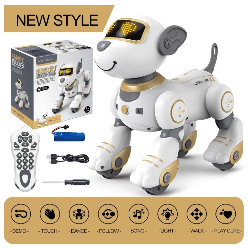 Non-Toxic Funny Smart Machine Electronic Dog Robot Dogs Stunt Puppy Voice Command Programmable Touch-Sense Music Song Toys For Kids Gifts