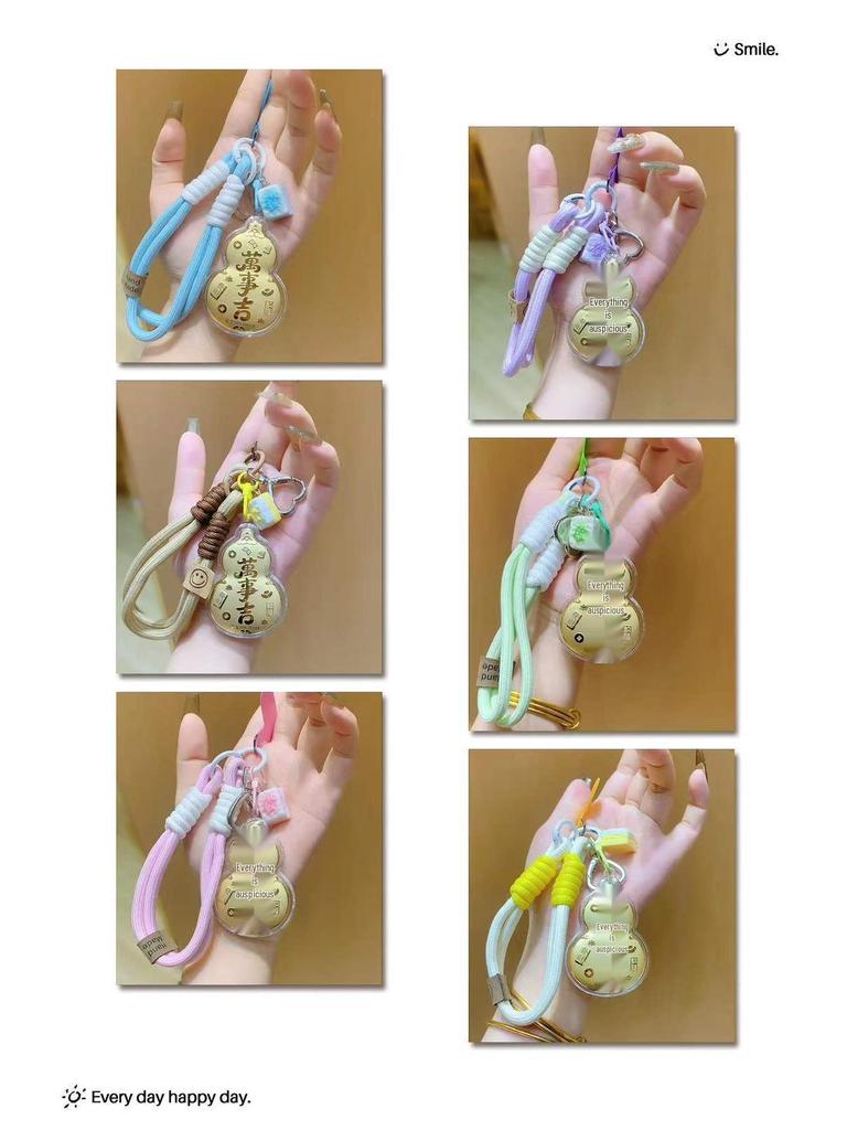 Shuibei 999 Feingold Kürbis Schlüsselanhänger und Handy-Anhänger