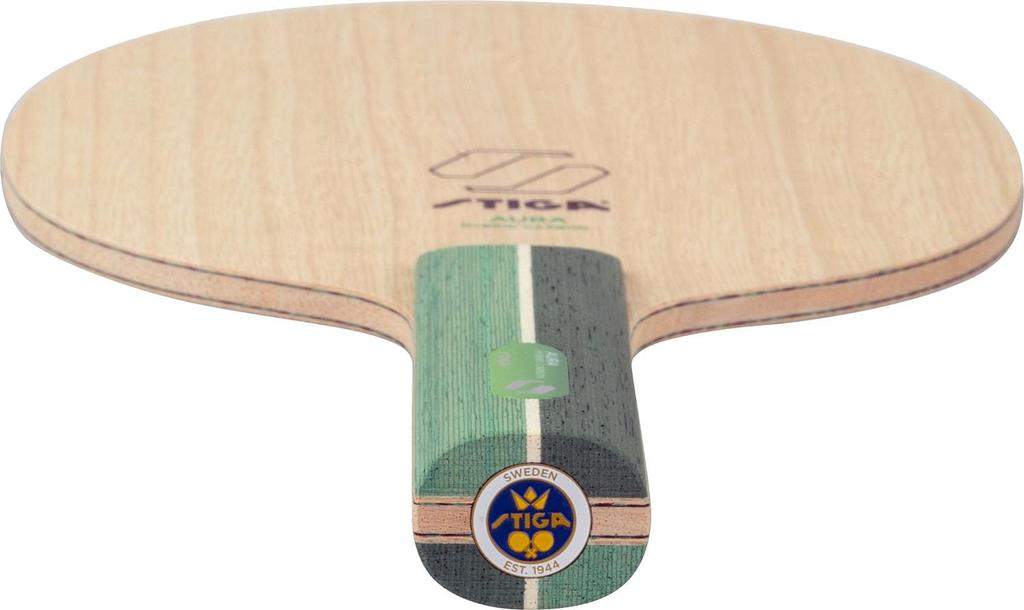 STIGA Aura Hybrid Carbon Shakehand Table Tennis Racket, Straight, Rebound, and Control, 1602250137