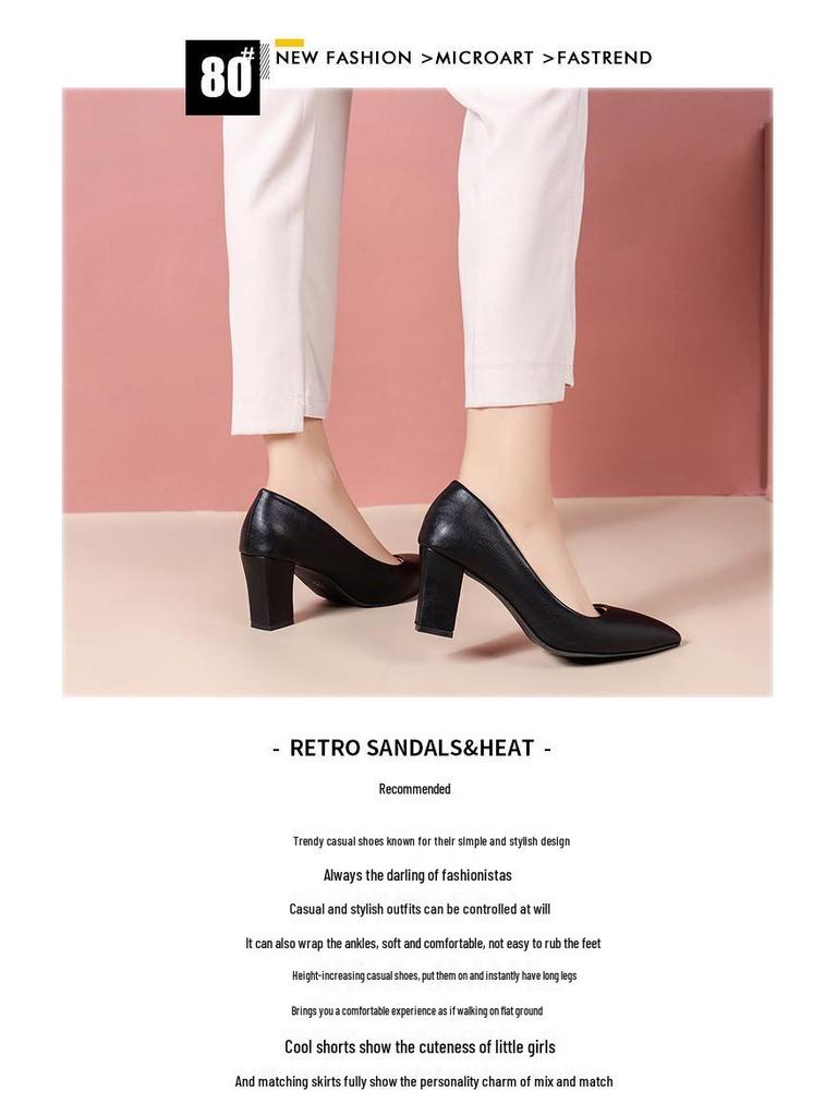 Zwarte Suède Blokhak Puntneus Carrière Schoenen voor Dames - Maten 41, 42 Beschikbaar