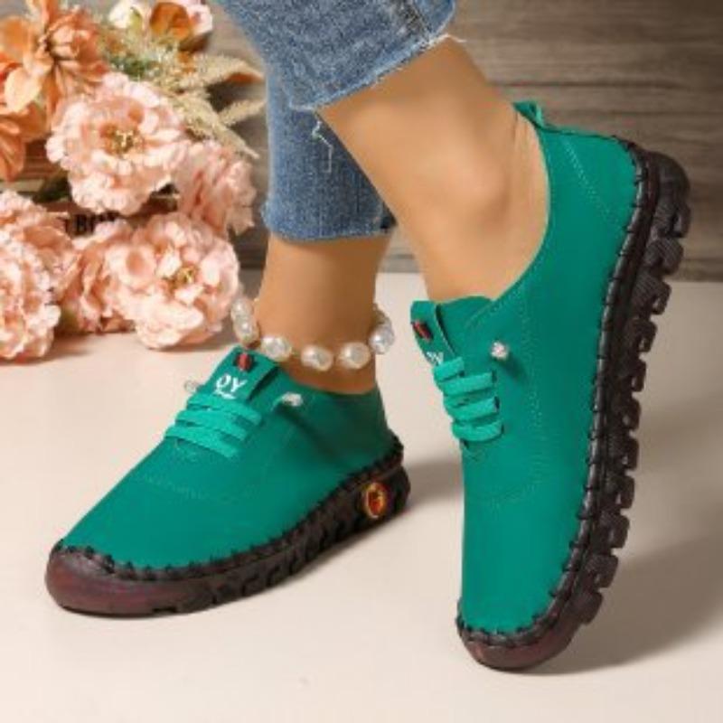 Autumn new casual single shoes women's beef tendon soft sole hand-stitched middle-aged and elderly mother shoes women's shoes spot wholesale