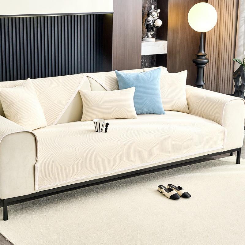Cream Wind Sofa Cushion, All-Season Non-Slip Chenille Seat Cushion, Modern High-End  New Sofa Cover Cloth