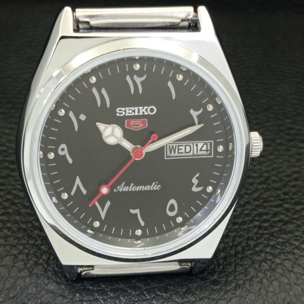 REFURBISHED SEIKO 5 AUTOMATIC 6309A VINTAGE JAPAN MENS BLACK WATCH a441327-5 Sk-a441327