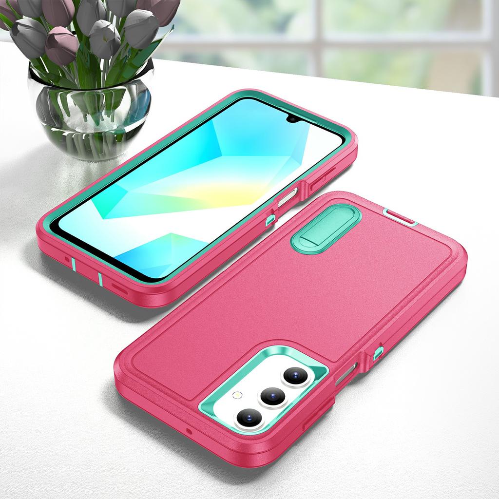 For Samsung Galaxy A16 4G/5G Case Kickstand Phone Cover PC+Silicone+EVA 3-in-1 Design