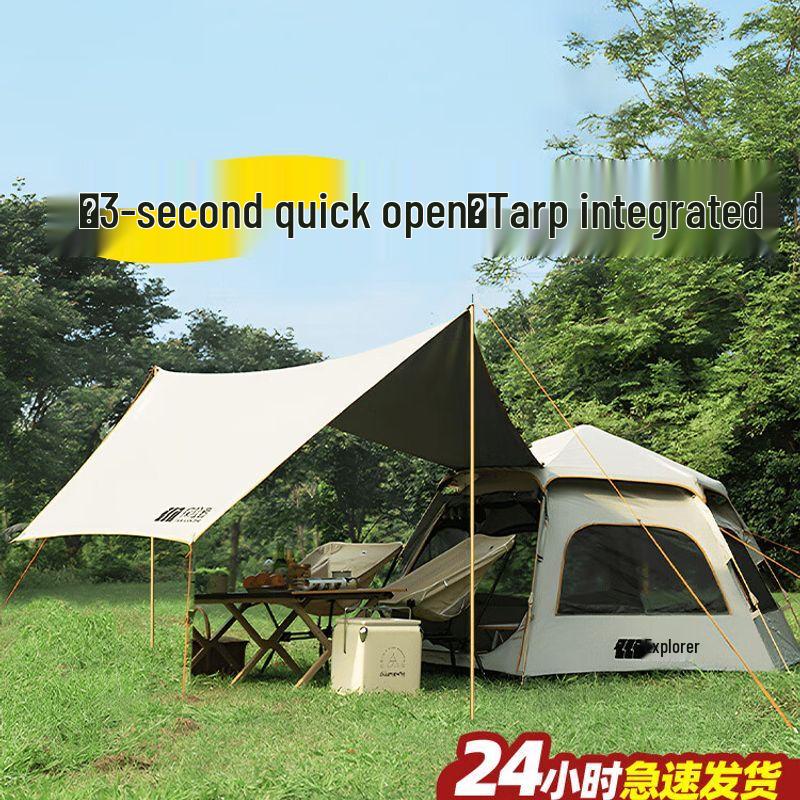 TAN XIAN ZHE Outdoor Camping Tent  Tarp Set 4-6 Person