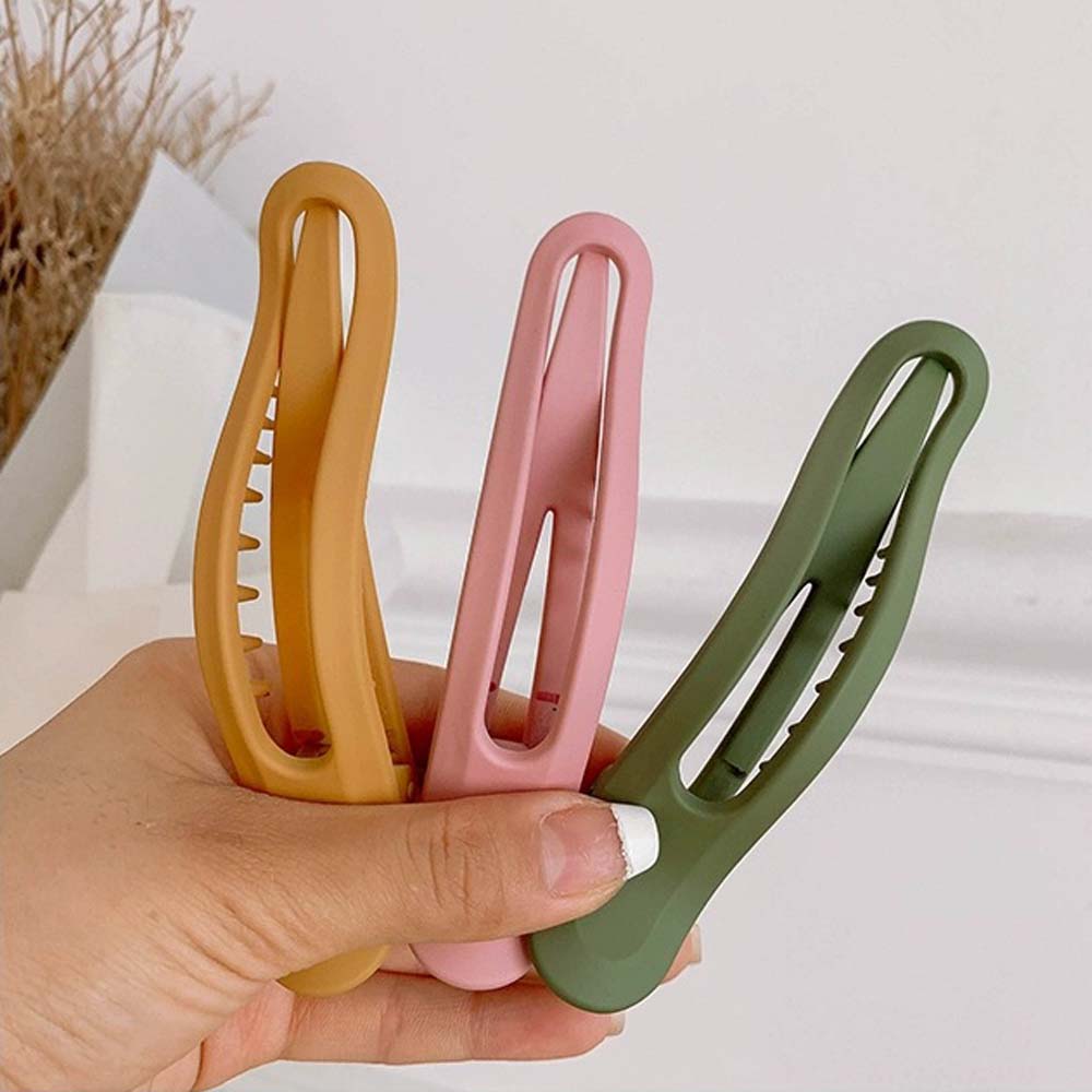 Elegant Wild Candy Color Women Girls Seamless Face Wash Hairpin Duckbill Clip Plastic Hair Claw