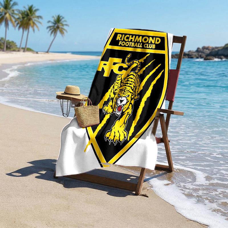 Richmond Tigers Fashion Beach Towel: Ideal for Summer Adventures Soft, Absorbent and Quick Drying Suitable for Swimming and Bathing