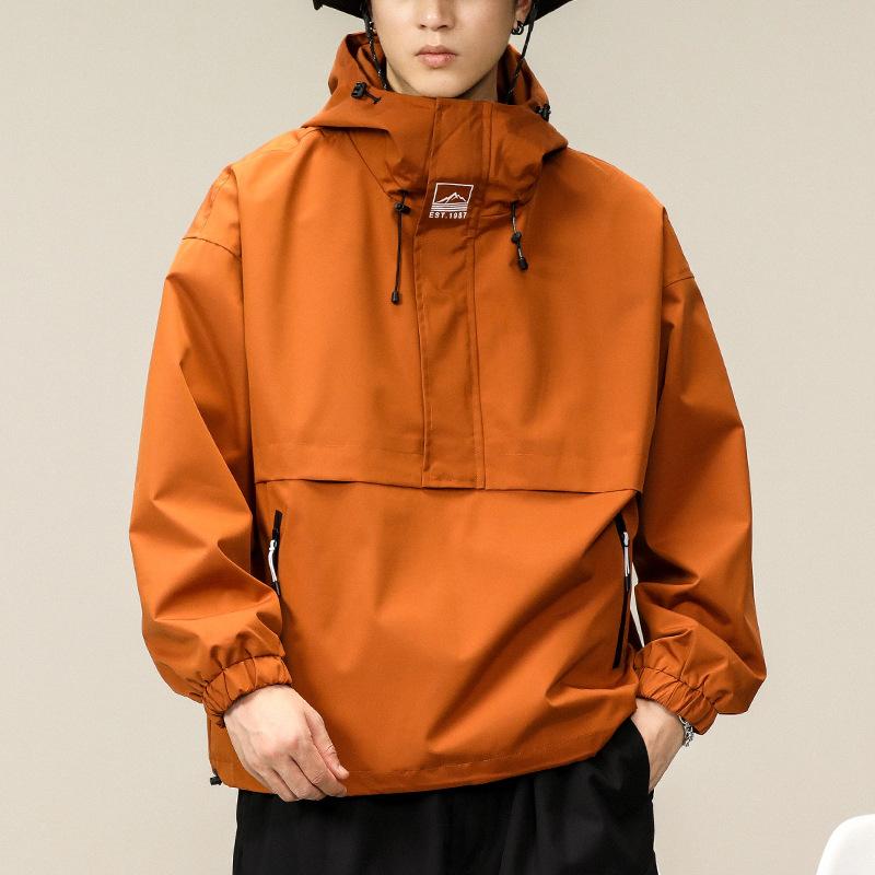 Funkční bunda Pánská trendy bunda High-End sezónní bunda Volná nepromokavá svetr s kapucí Tooling Jacket