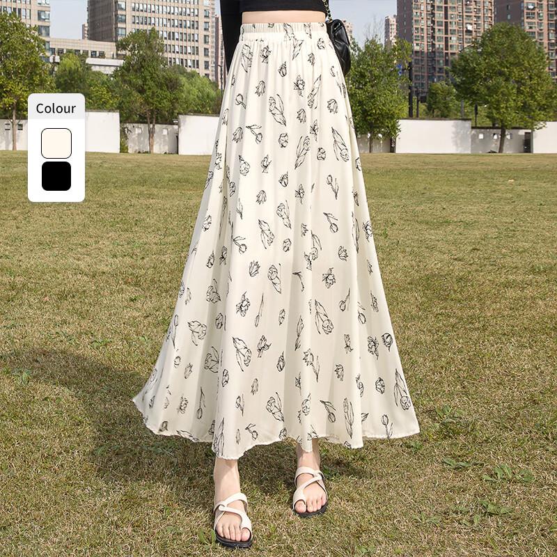 Sybelle Women s Printed High-Waist A-Line Midi Skirt S