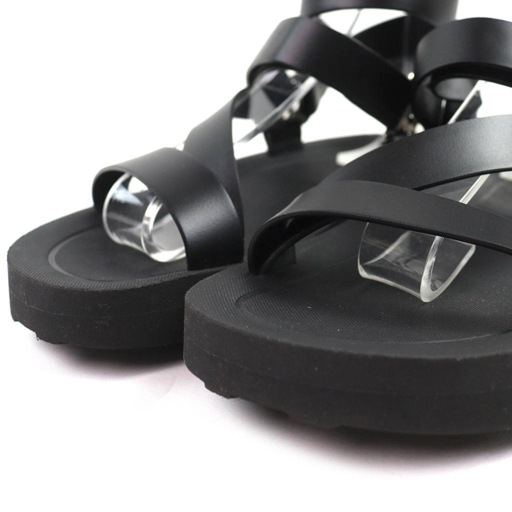 HERMES Sandals Galaxy H Diama Leather Strap black Women 37.5 231162Z Used